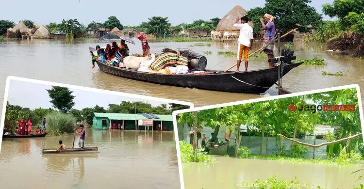 পানি বেড়ে আগ্রাসী পদ্মা, একের পর এক বিলীন হচ্ছে বাড়িঘর